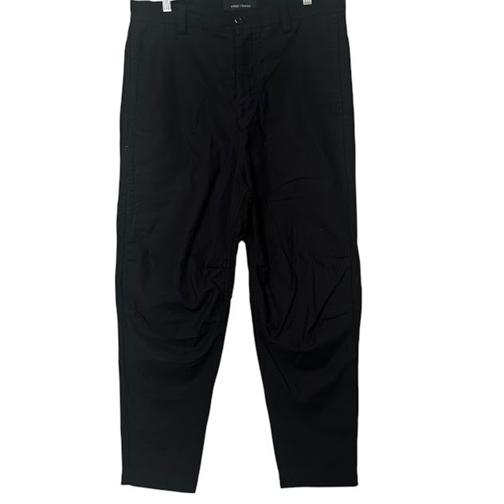 Wings + Horns Black‎ Button Fly Slim Tapered Baggy High Rise Chino Crop Pants 31